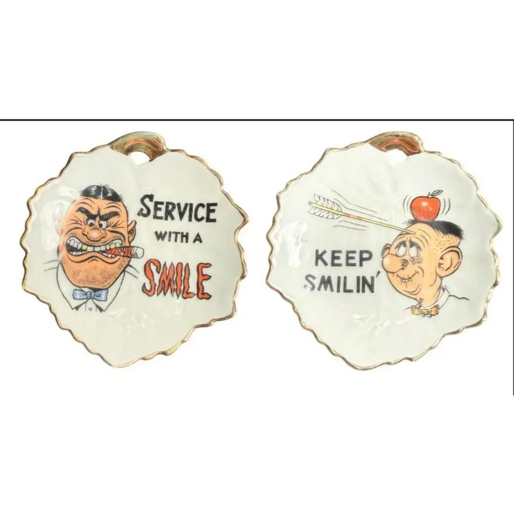 California Creations By Bradley Vintage Porcelain Trinket Dish Ashtray Set of 2